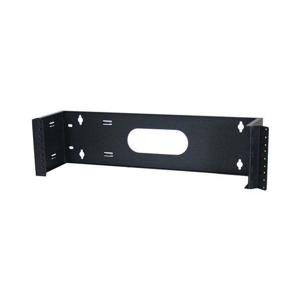 Quest Mfg Hinged Wall Mount Bracket, 3U, 19" x 6"D, Black WB19-0306H